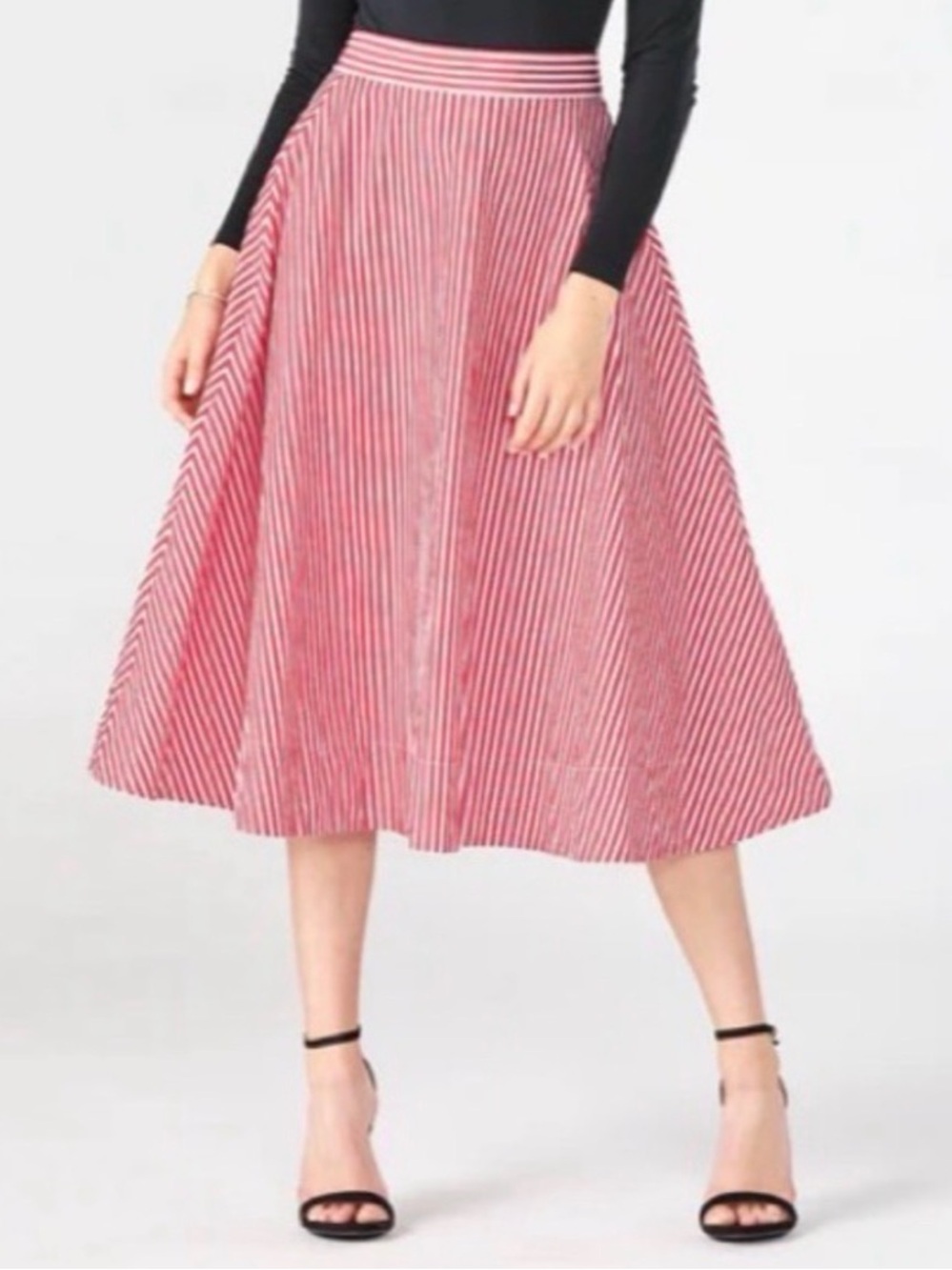 Maxwell and Geraldine The Ginger Skirt Red White Striped Size XL